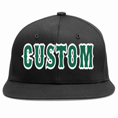 Custom Black Kelly Green-White Casual Sport Baseball Cap