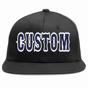 Custom Black Navy-White Casual Sport Baseball Cap