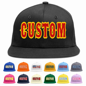 Custom Black Red-Yellow Casual Sport Baseball Cap