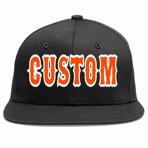 Custom Black Orange-White Casual Sport Baseball Cap