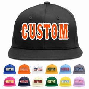 Custom Black Orange-White Casual Sport Baseball Cap