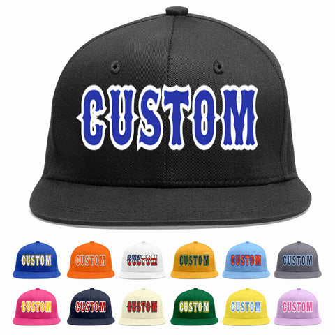 Custom Black Royal-White Casual Sport Baseball Cap