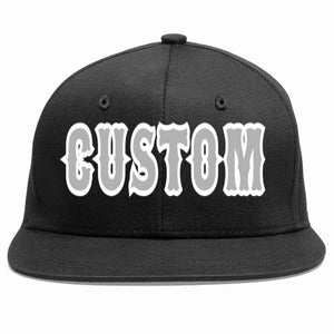 Casquette de baseball sport décontractée personnalisée noir gris-blanc