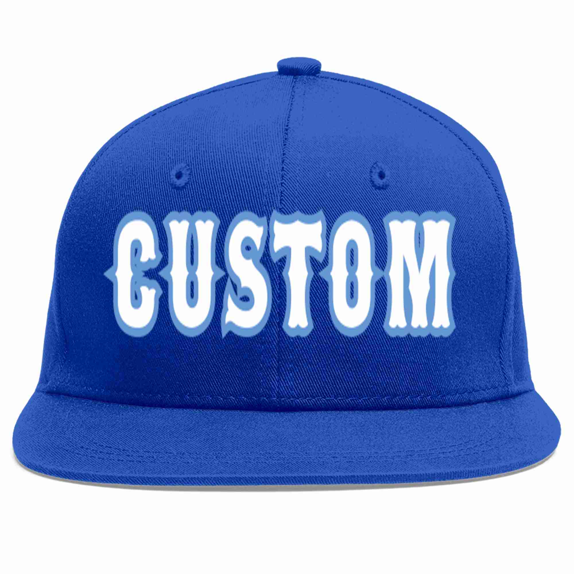 Custom Royal White-Light Blue Casual Sport Baseball Cap