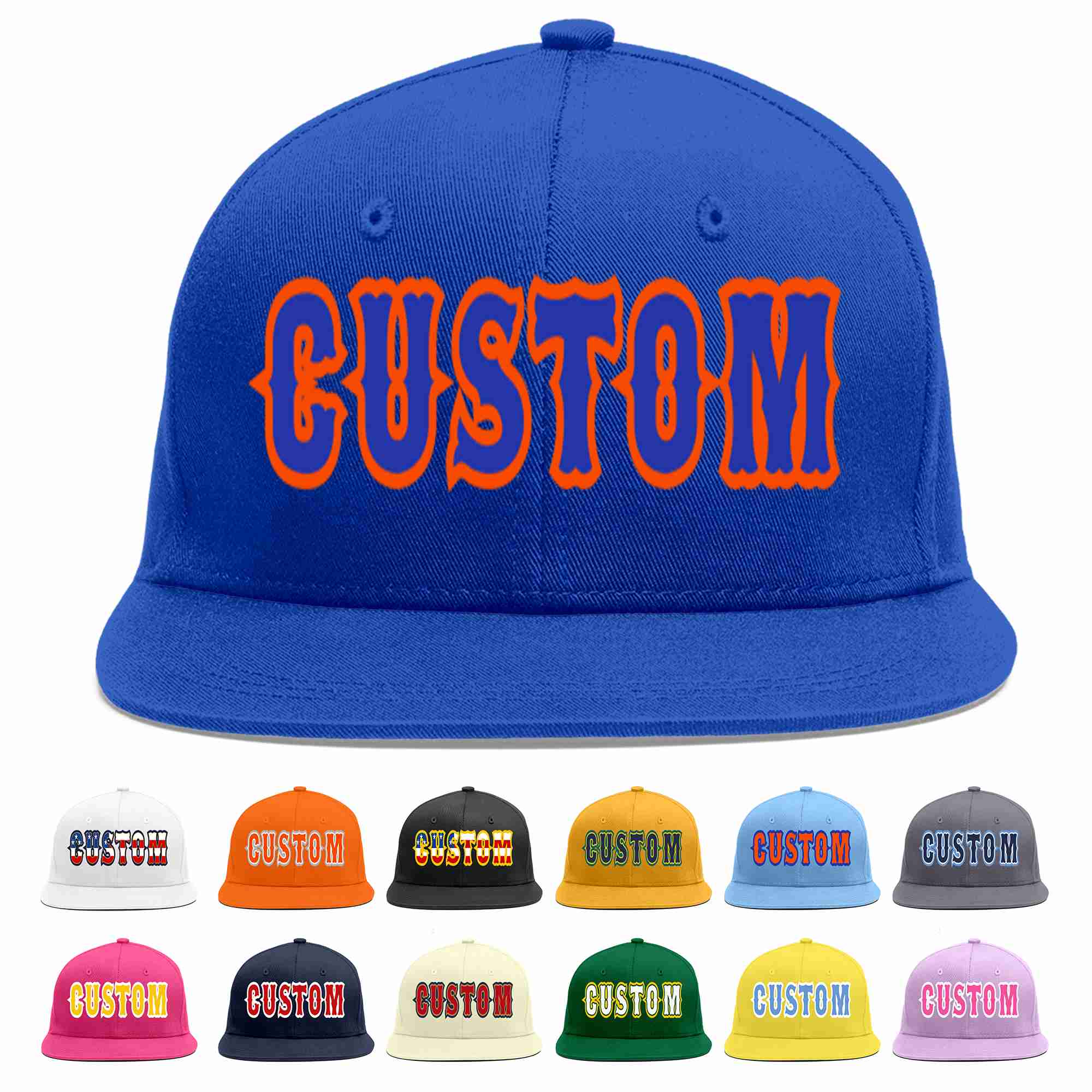 Custom Royal Royal-Orange Casual Sport Baseball Cap