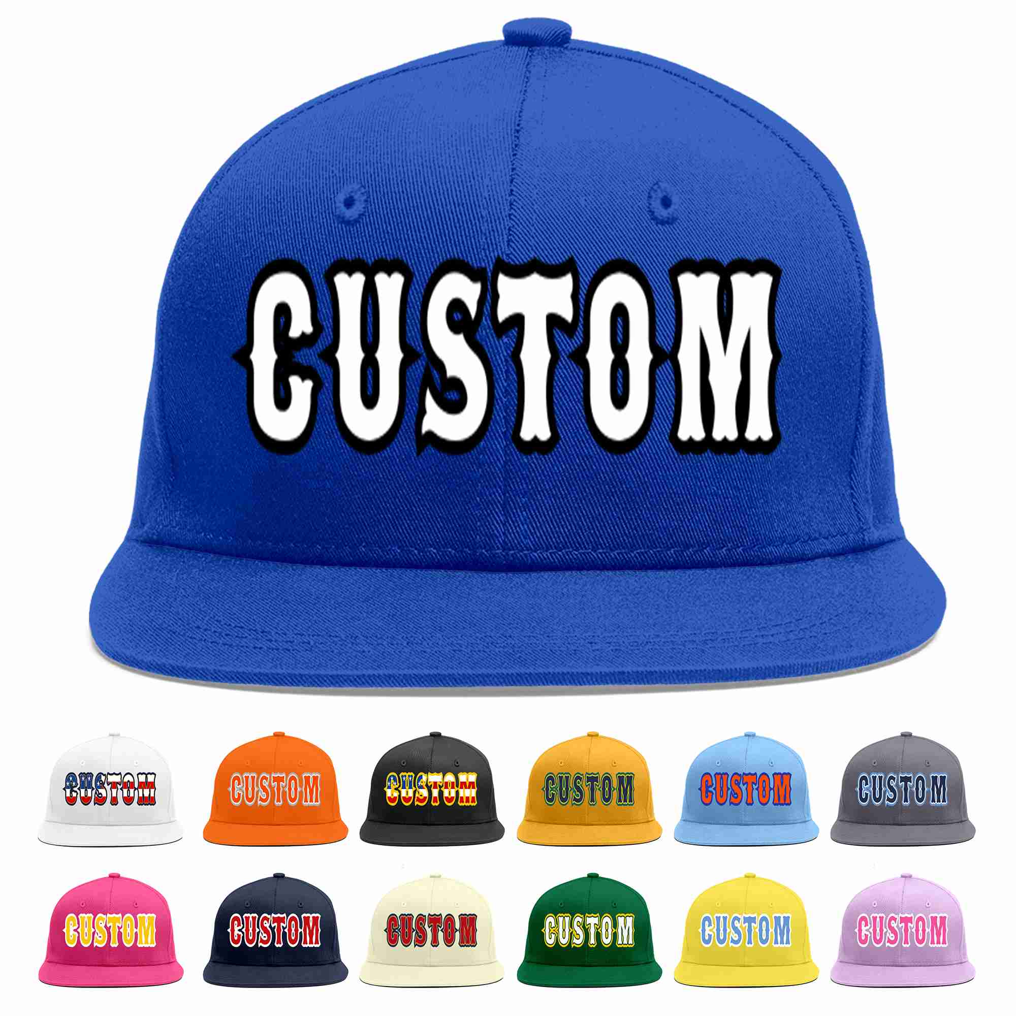 Custom Royal White-Black Casual Sport Baseball Cap