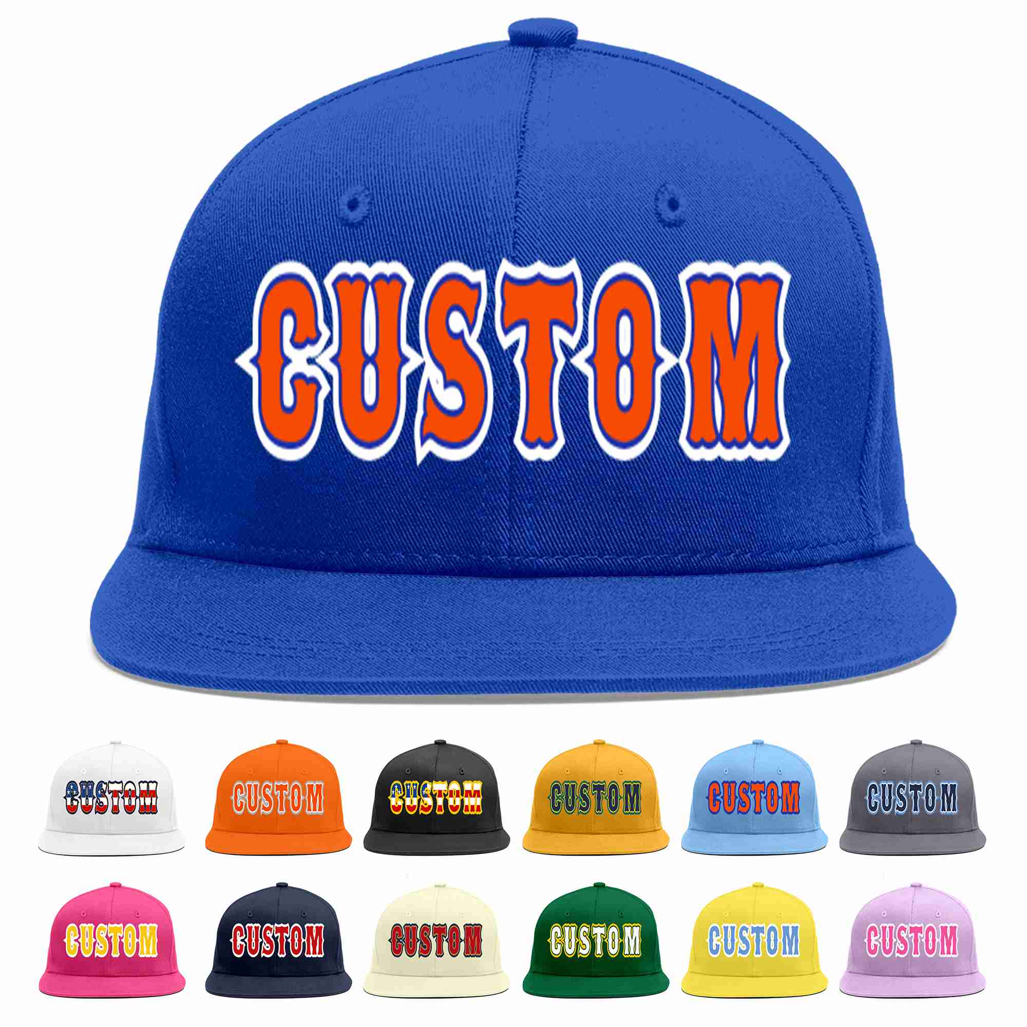 Custom Royal Orange-Royal Casual Sport Baseball Cap