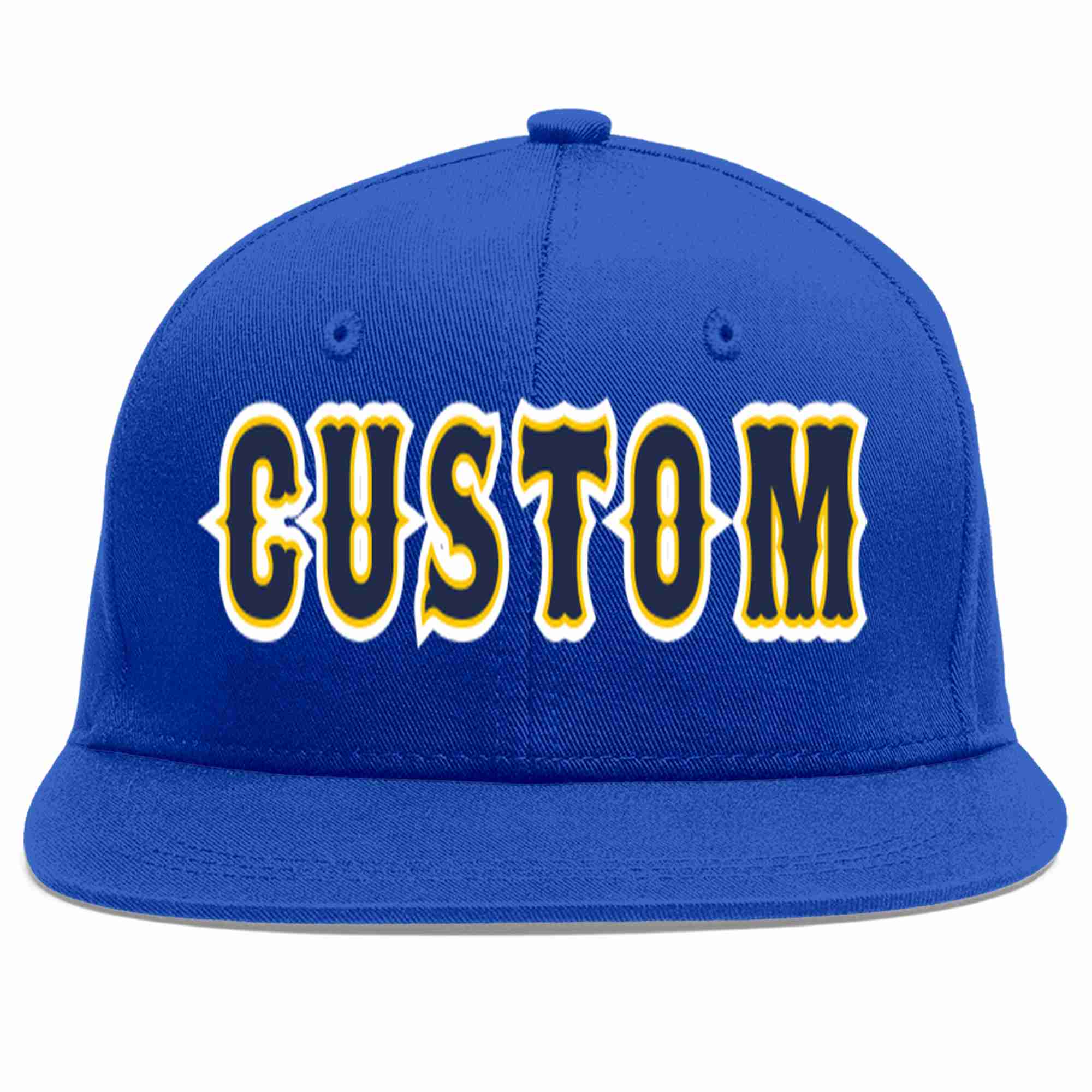 Custom Royal Navy-Gold Casual Sport Baseball Cap