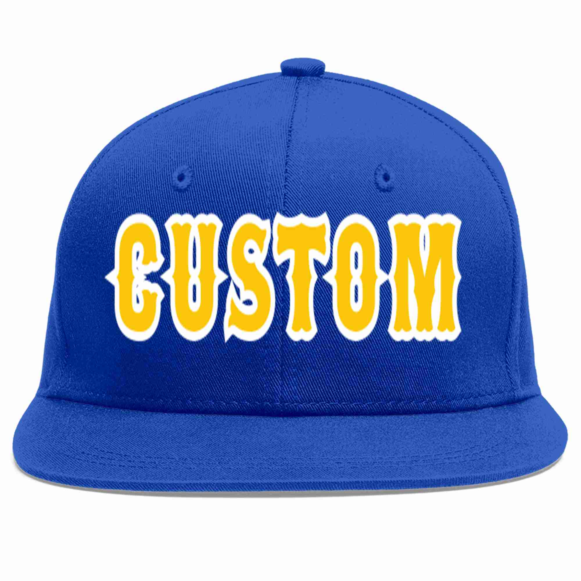 Custom Royal Gold-White Casual Sport Baseball Cap