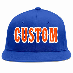 Custom Royal Orange-White Casual Sport Baseball Cap