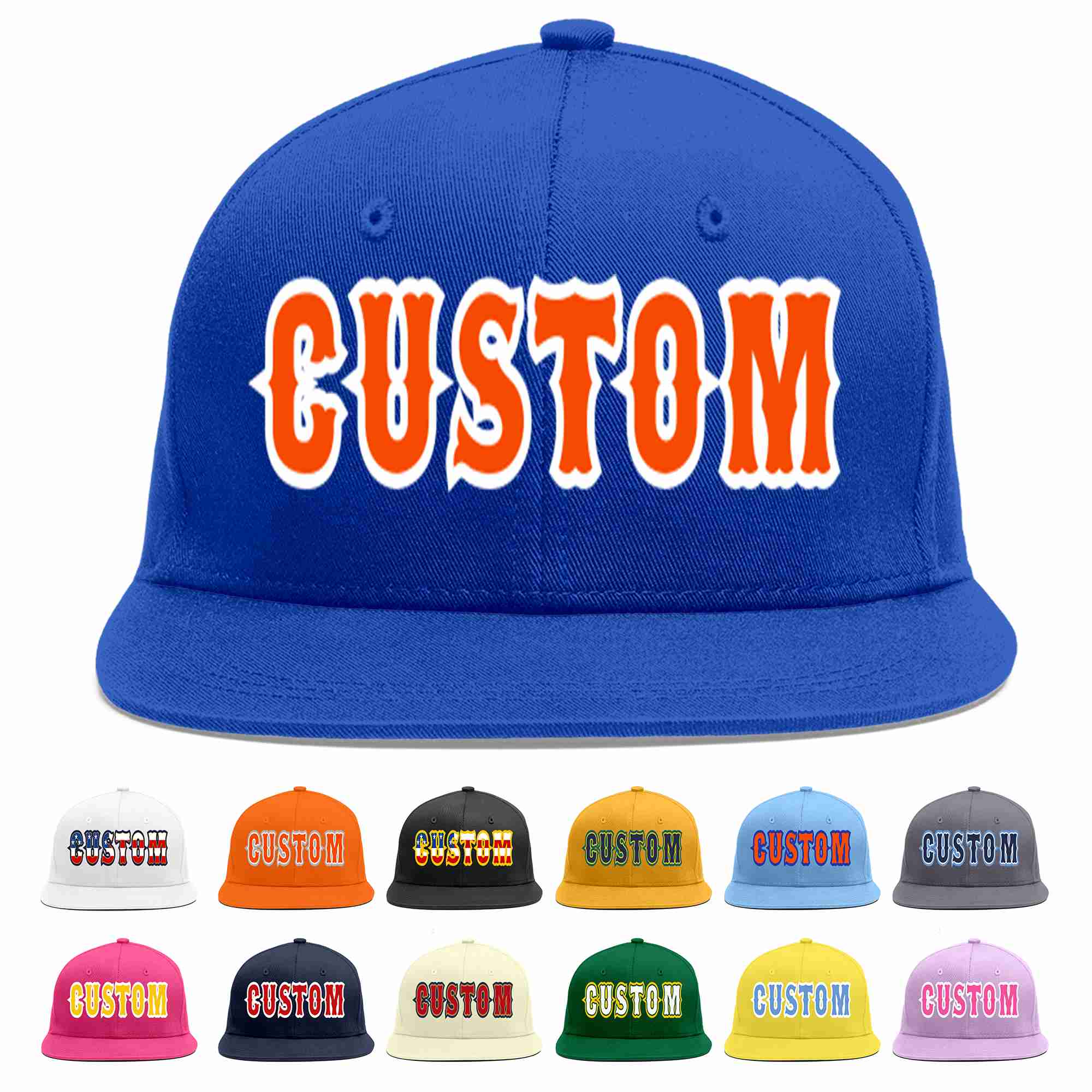 Custom Royal Orange-White Casual Sport Baseball Cap