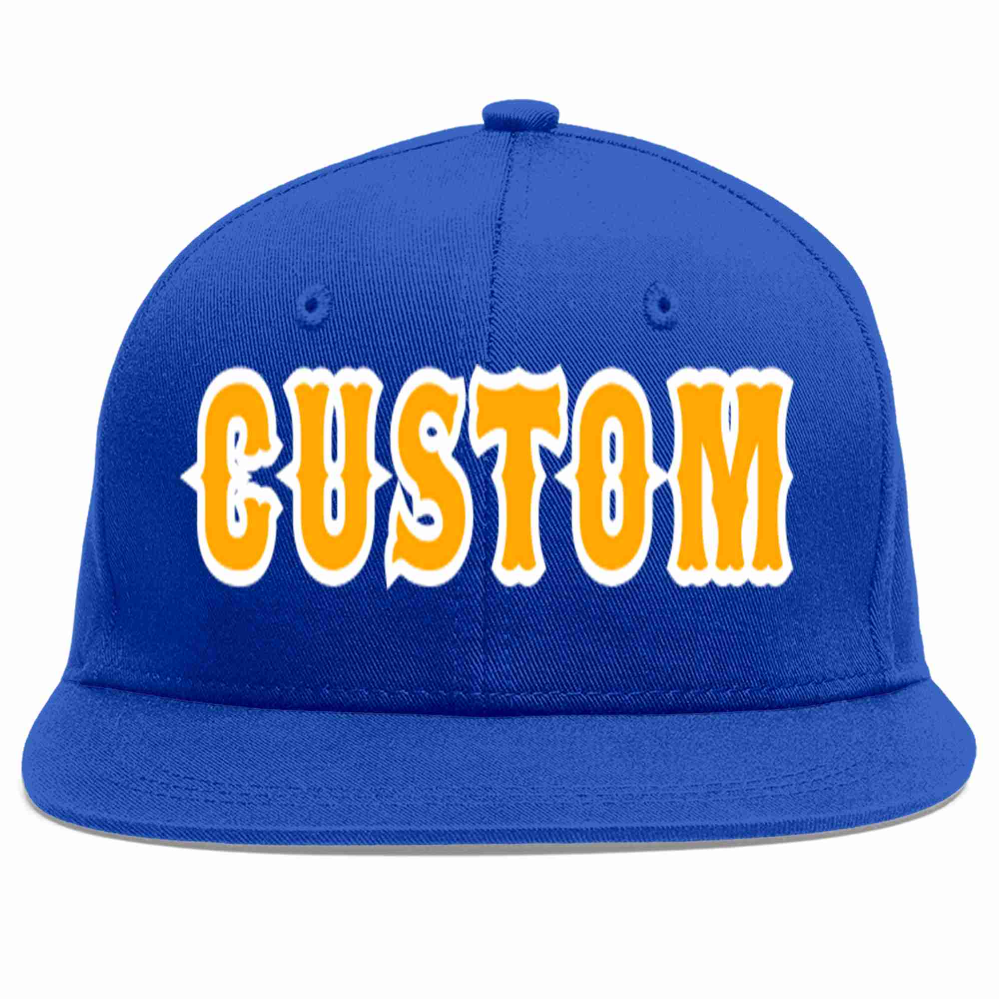 Custom Royal Yellow-White Casual Sport Baseball Cap