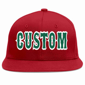 Casquette de baseball sport décontractée rouge Kelly vert-blanc personnalisée