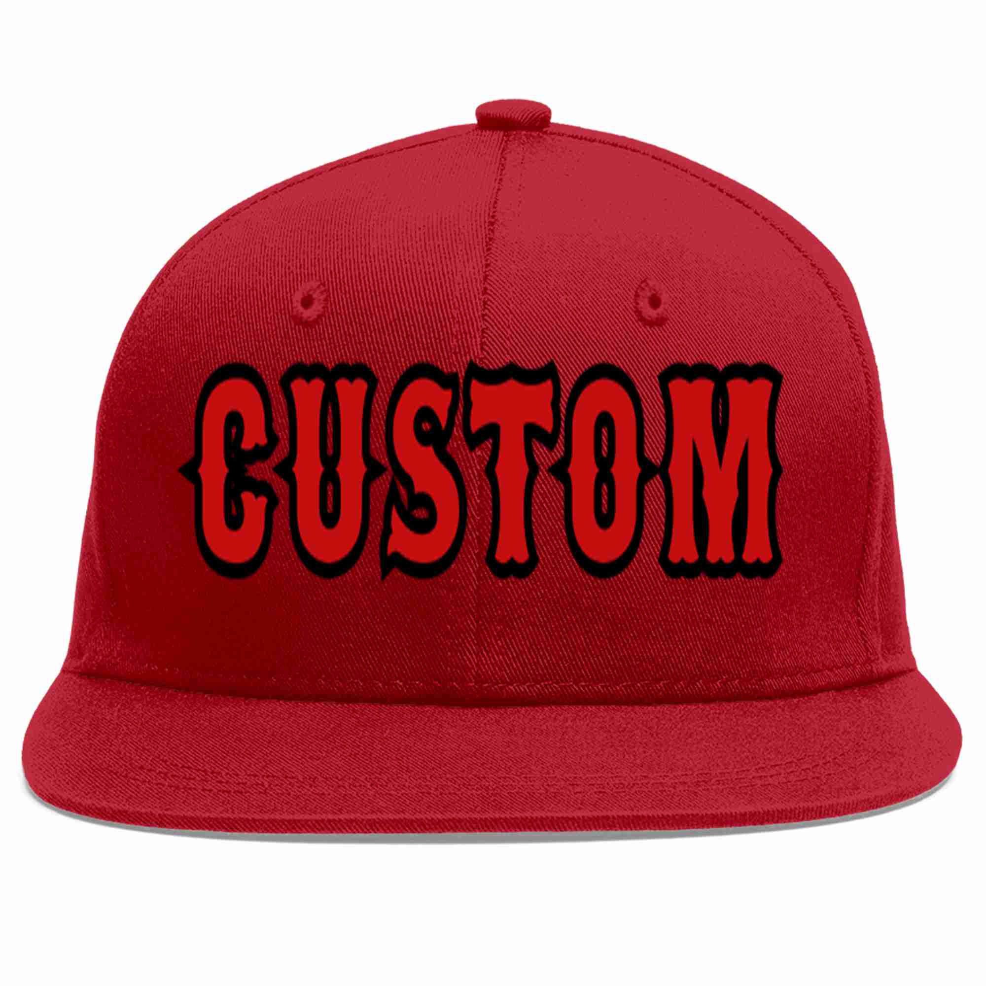 Casquette de baseball sport décontractée rouge rouge-noir personnalisée