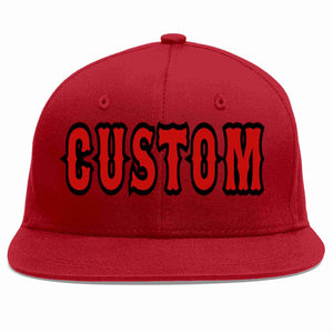 Custom Red Red-Black Casual Sport Baseball Cap