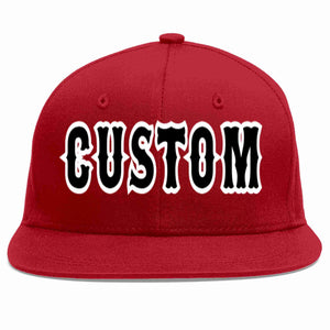 Custom Red Black-White Casual Sport Baseball Cap