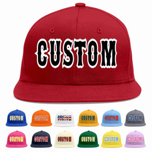 Custom Red Black-White Casual Sport Baseball Cap