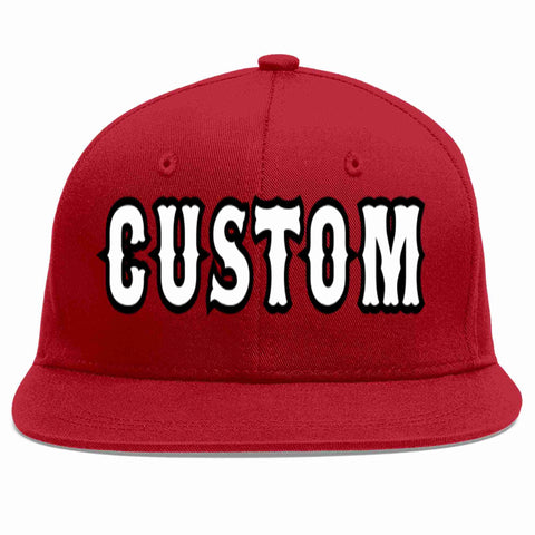 Custom Red White-Black Casual Sport Baseball Cap