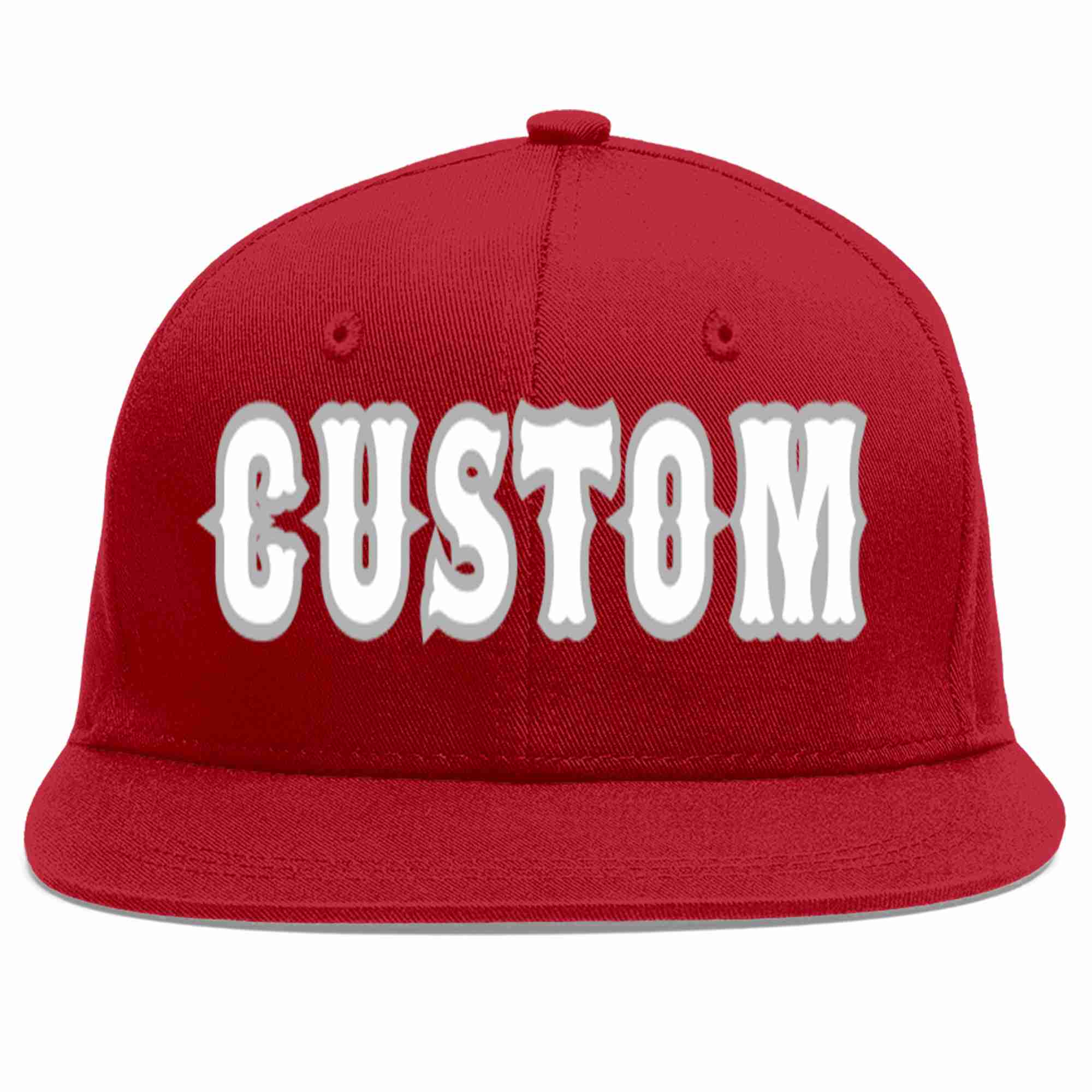 Custom Red White-Gray Casual Sport Baseball Cap