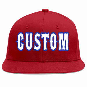 Casquette de baseball sport décontractée rouge blanc-royal personnalisée