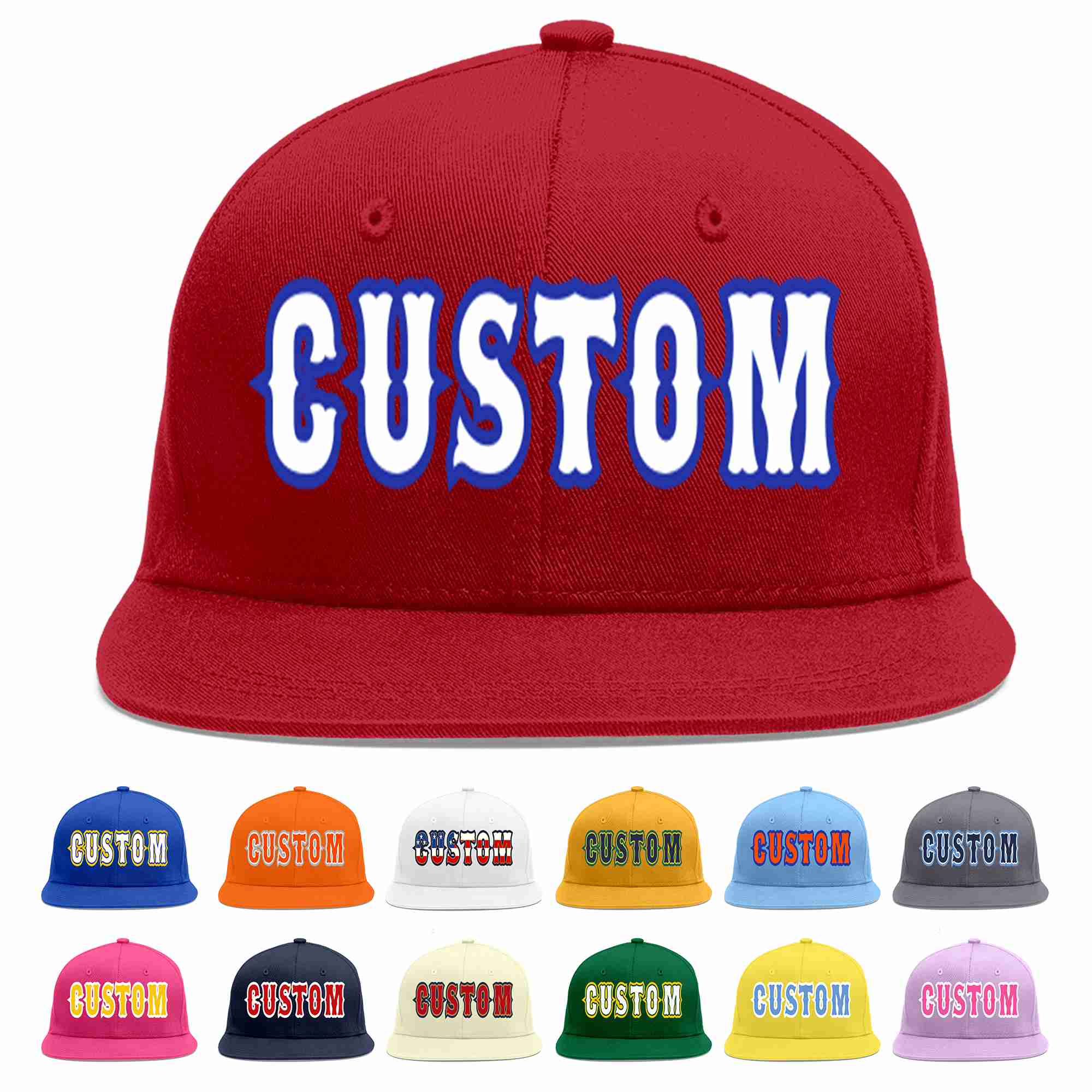 Custom Red White-Royal Casual Sport Baseball Cap