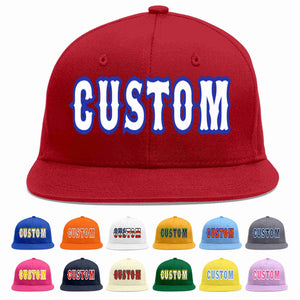 Casquette de baseball sport décontractée rouge blanc-royal personnalisée