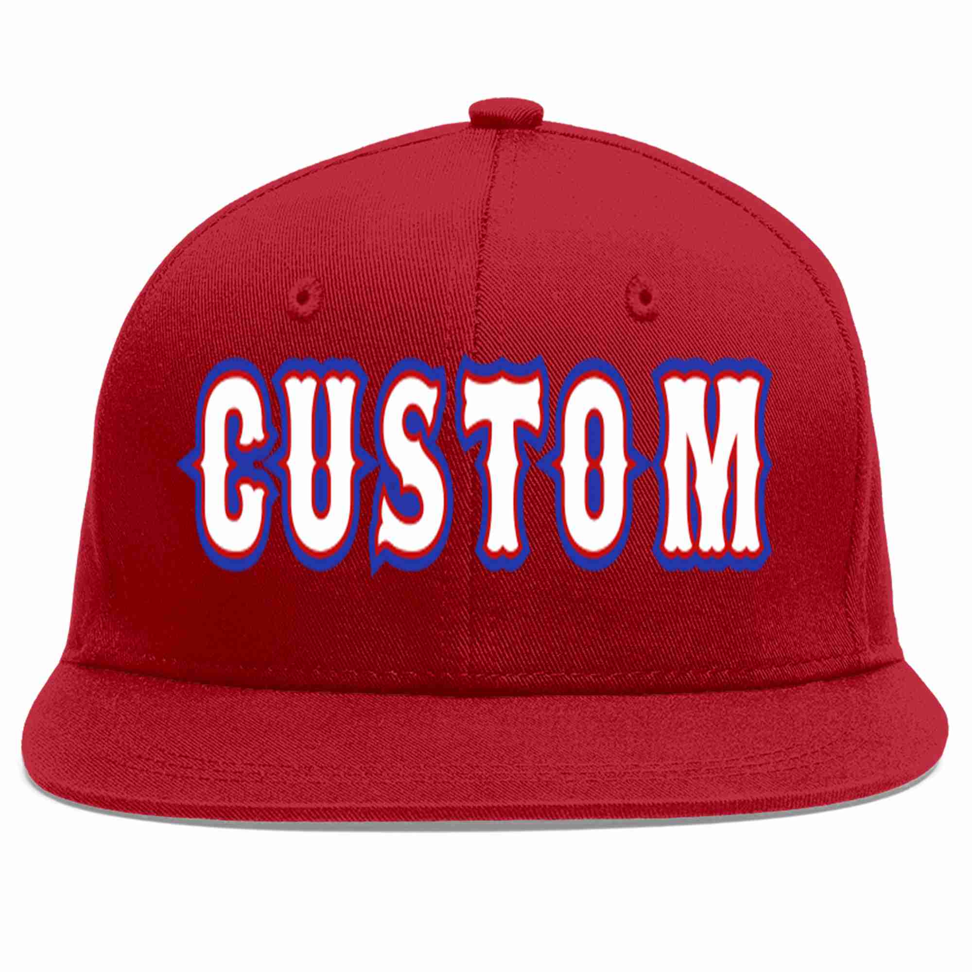 Custom Red White-Red Casual Sport Baseball Cap