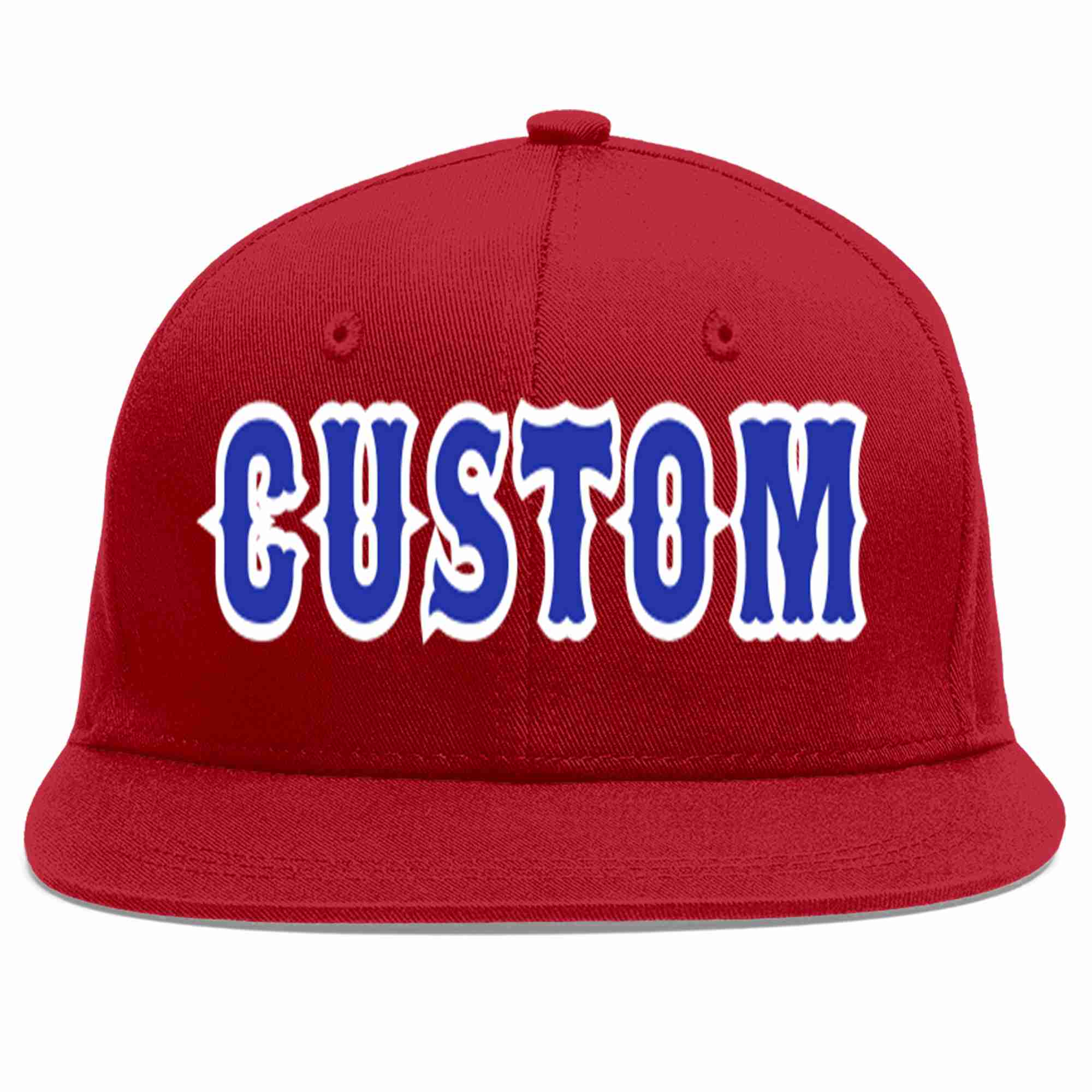 Casquette de baseball sport décontractée rouge royal-blanc personnalisée