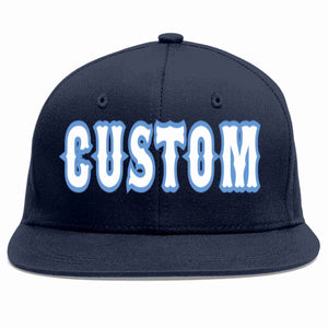 Casquette de baseball sport décontractée personnalisée bleu marine blanc-bleu clair