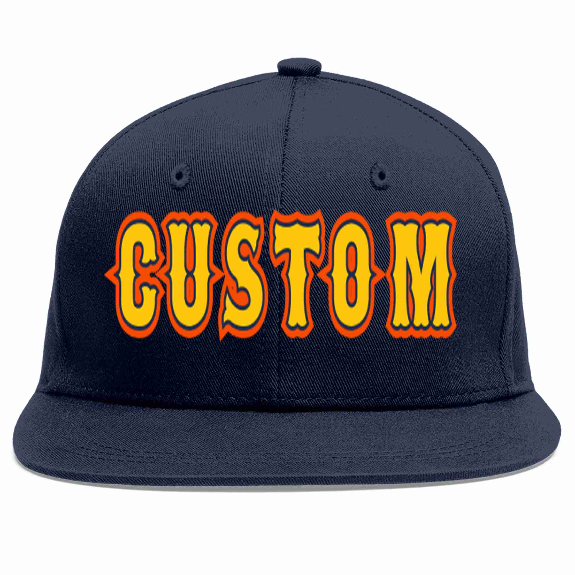 Custom Navy Gold-Navy Casual Sport Baseball Cap