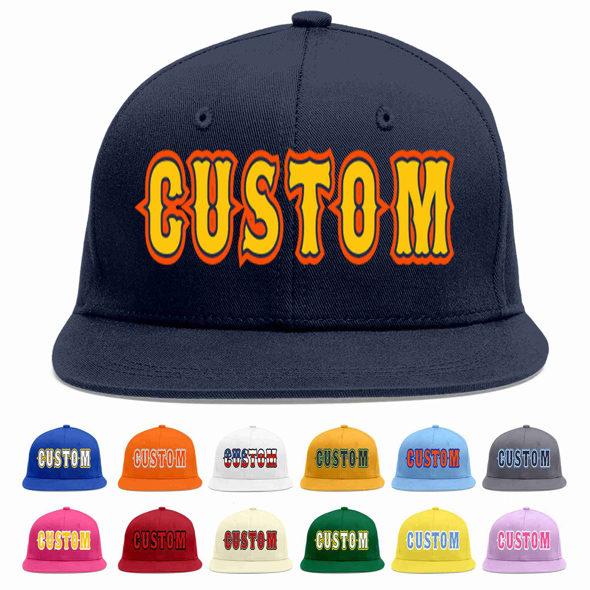 Custom Navy Gold-Navy Casual Sport Baseball Cap