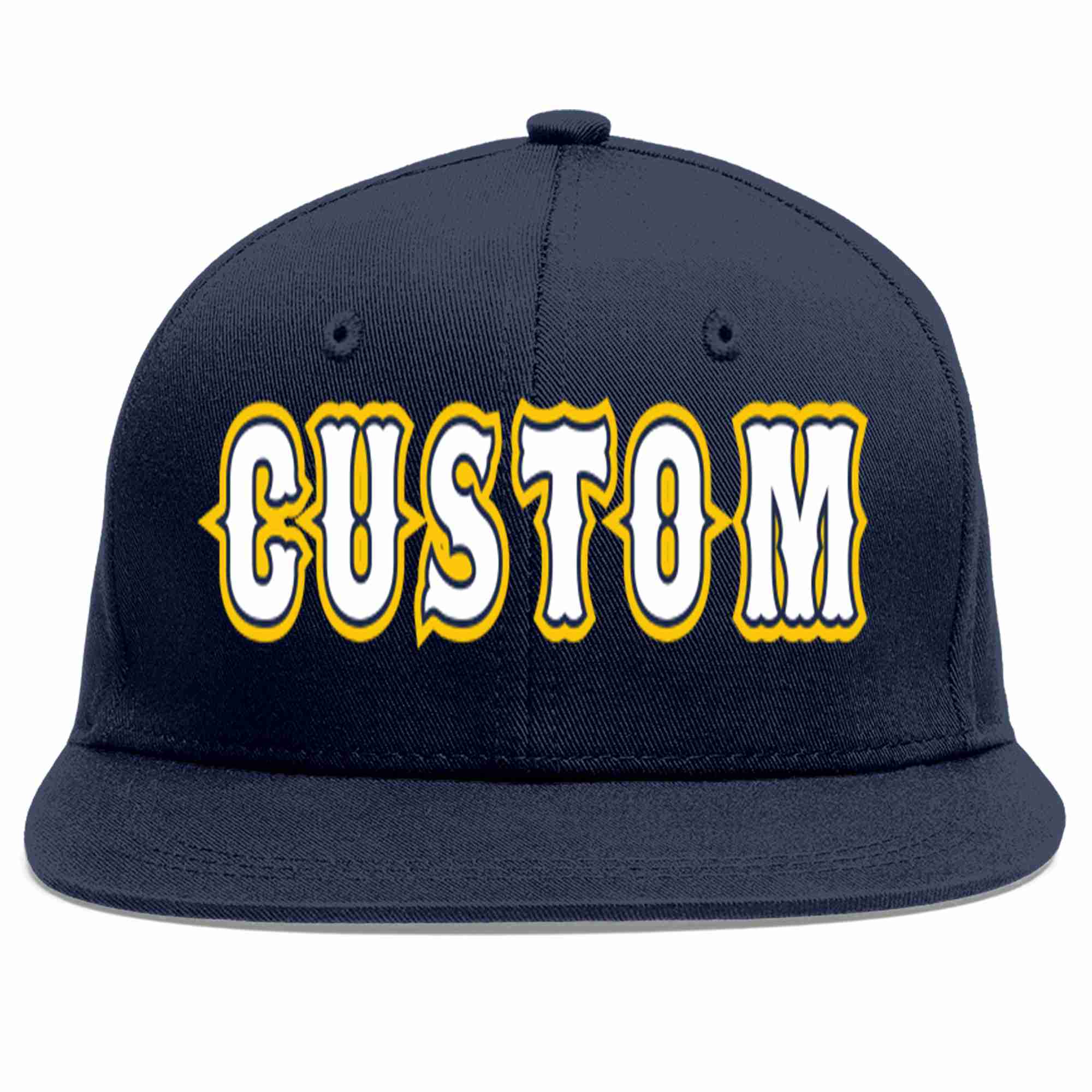 Custom Navy White-Navy Casual Sport Baseball Cap