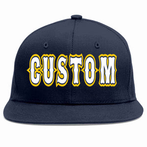 Casquette de baseball sport décontractée personnalisée bleu marine blanc-marine