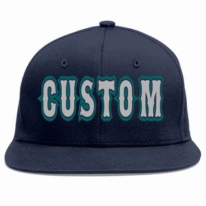 Custom Navy Gray-Navy Casual Sport Baseball Cap