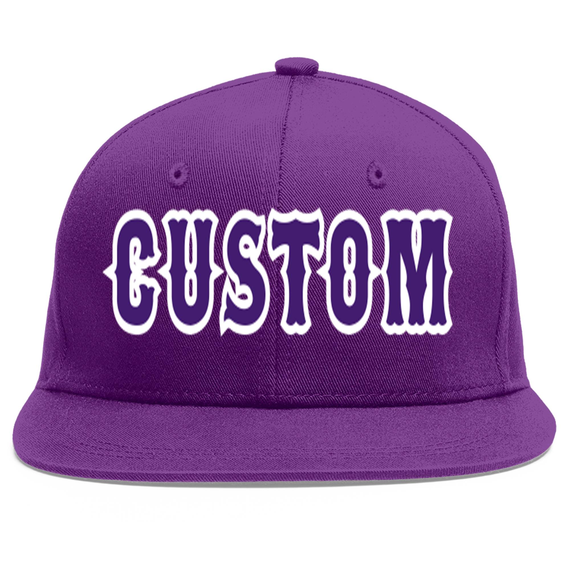 Casquette de baseball sport personnalisée violet violet-blanc Flat Eaves