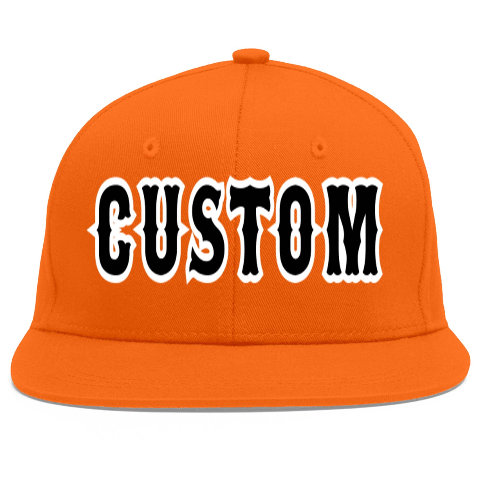 Casquette de baseball sport personnalisée orange noir-blanc