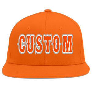 Casquette de baseball sport personnalisée Orange Orange-Blanc Flat Eaves