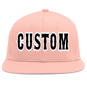 Casquette de baseball sport personnalisée rose noir-blanc Flat Eaves