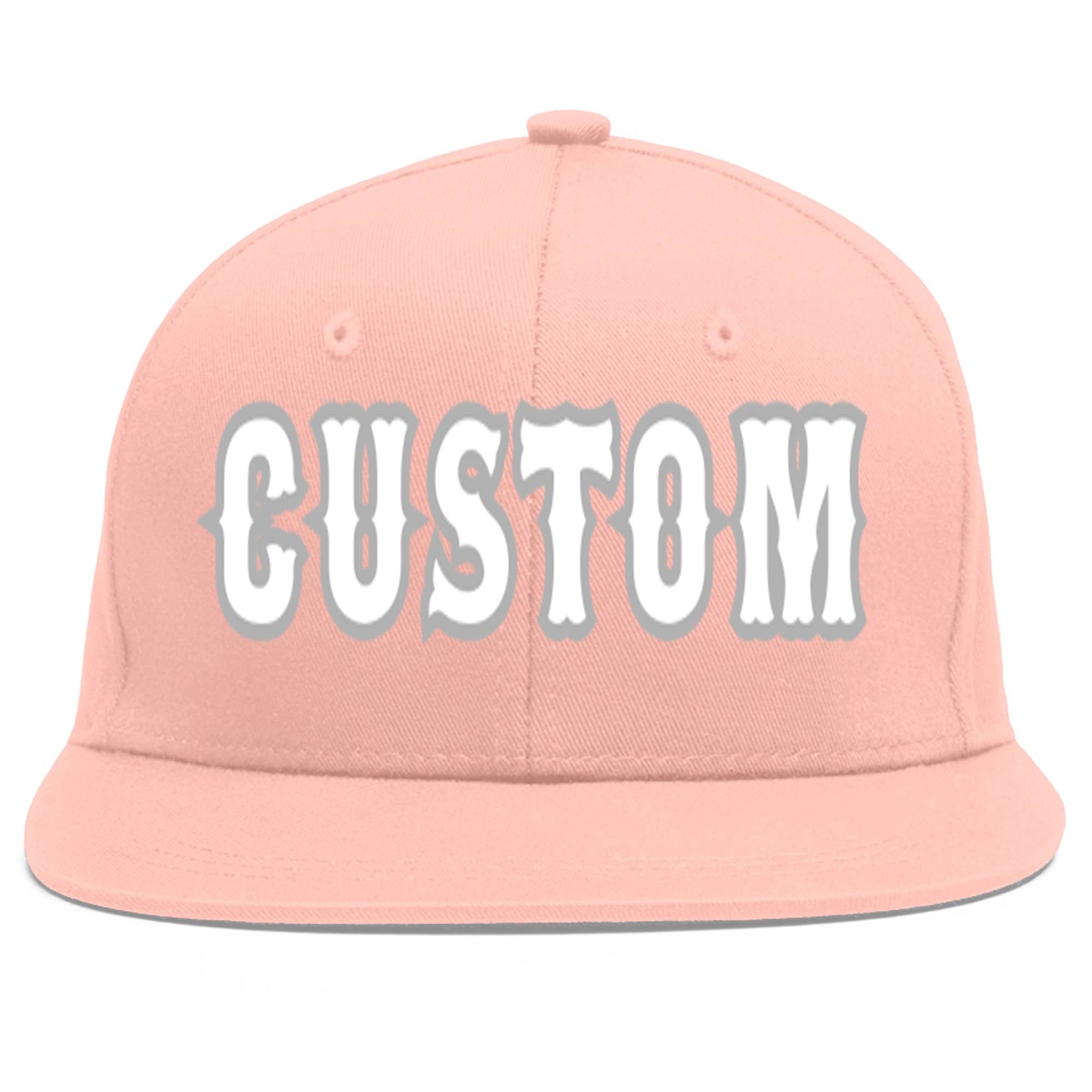 Casquette de baseball sport personnalisée rose blanc-gris Flat Eaves