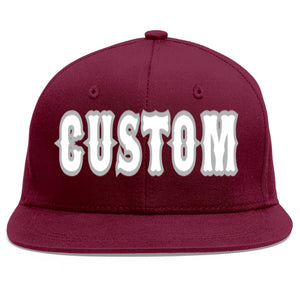 Casquette de baseball sport personnalisée Crimson blanc-gris Flat Eaves