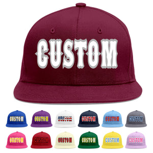 Casquette de baseball sport personnalisée Crimson blanc-gris Flat Eaves