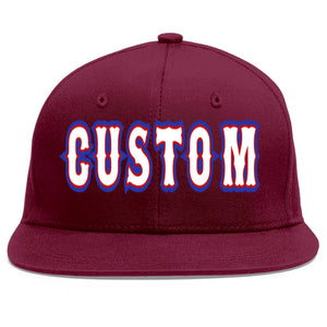 Casquette de baseball sport personnalisée Crimson blanc-rouge Flat Eaves