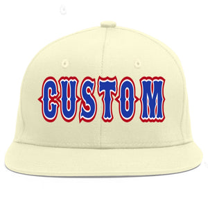 Casquette de baseball sport personnalisée crème Royal-White Flat Eaves