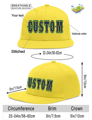 Custom Light Gold Navy-Gold Flat Eaves Sport Baseball Cap