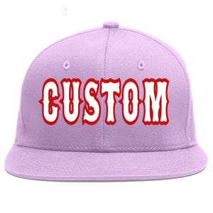 Casquette de baseball sport personnalisée violet clair blanc-rouge