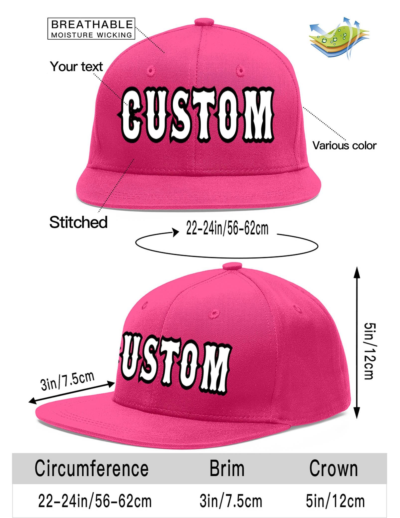 Custom Rose Red White-Black Flat Eaves Sport Baseball Cap