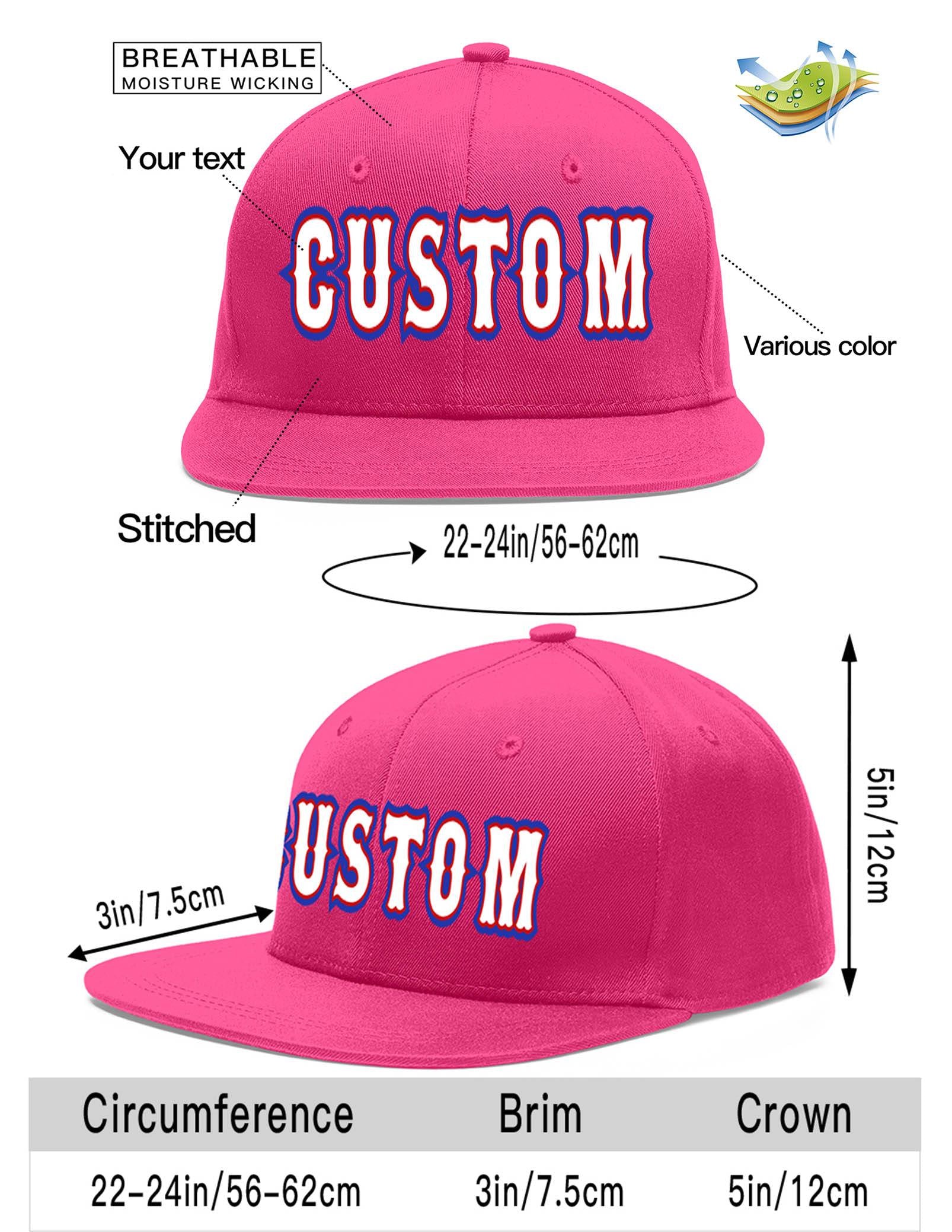 Custom Rose Red White-Red Flat Eaves Sport Baseball Cap