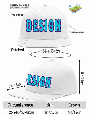 Custom White Light Blue-purple Flat Eaves Sport Baseball Cap Design for Men/Women/Youth