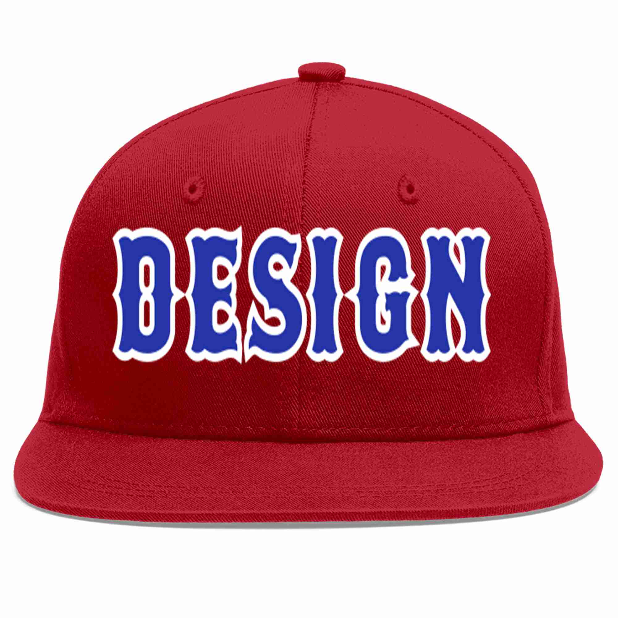 Conception personnalisée de casquette de baseball de sport à avant-toit plat rouge royal-blanc pour hommes/femmes/jeunes