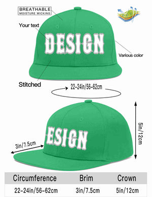 Custom Teal White-Gray Flat Eaves Sport Baseball Cap